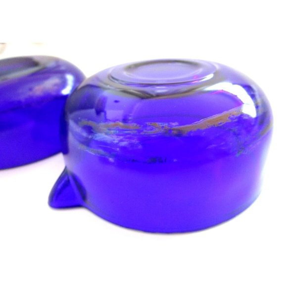 Cobalt Blue Glass and Silver Quality Plate Sugar and Creamer Set - England VTG - Picture 9 of 16